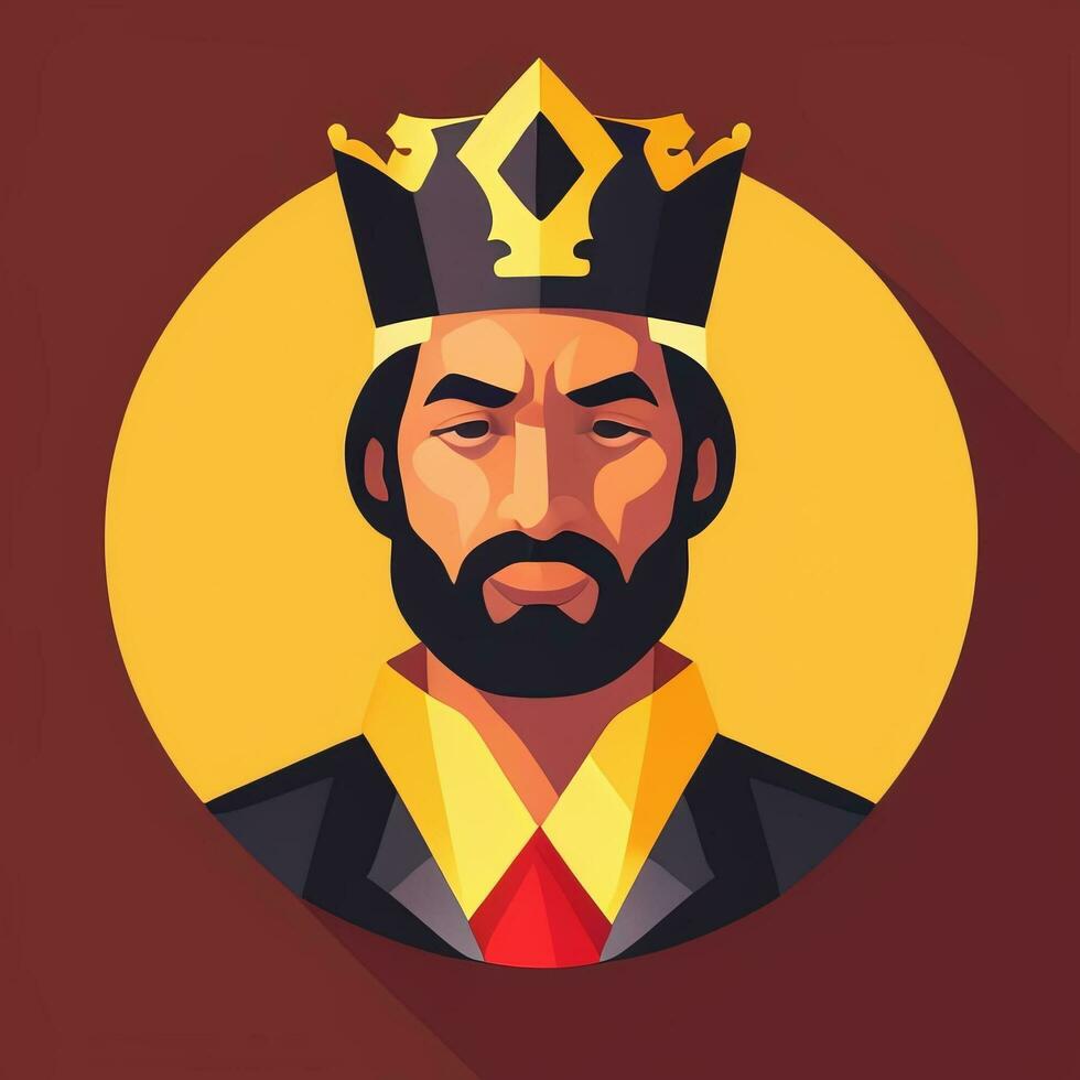 AI generated King Avatar Gamer Icon Clip Art Sticker Decoration Simple Background photo