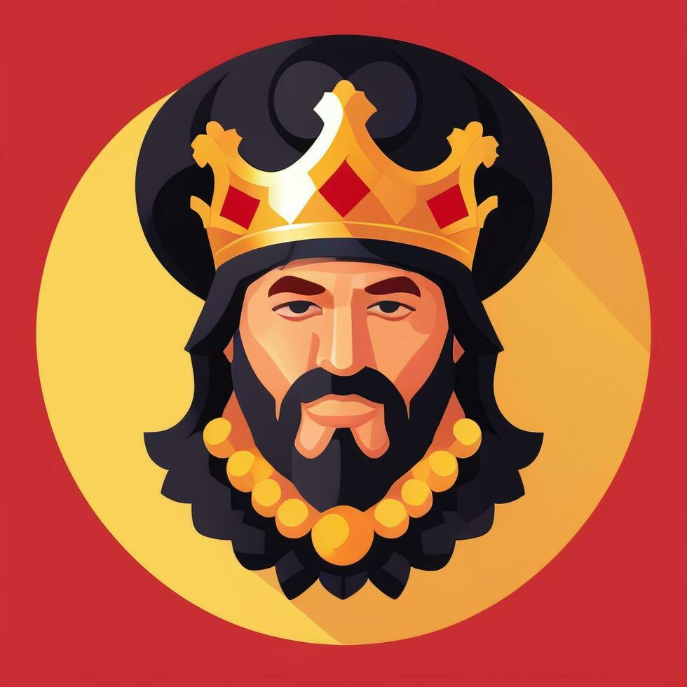 AI generated King Avatar Gamer Icon Clip Art Sticker Decoration Simple Background photo