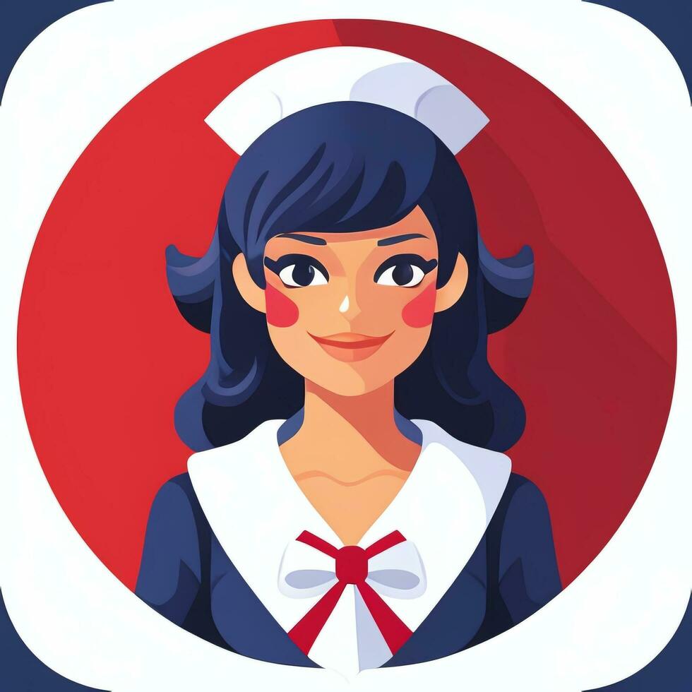 AI generated Sailor Avatar Icon Clip Art Sticker Decoration Simple Background photo