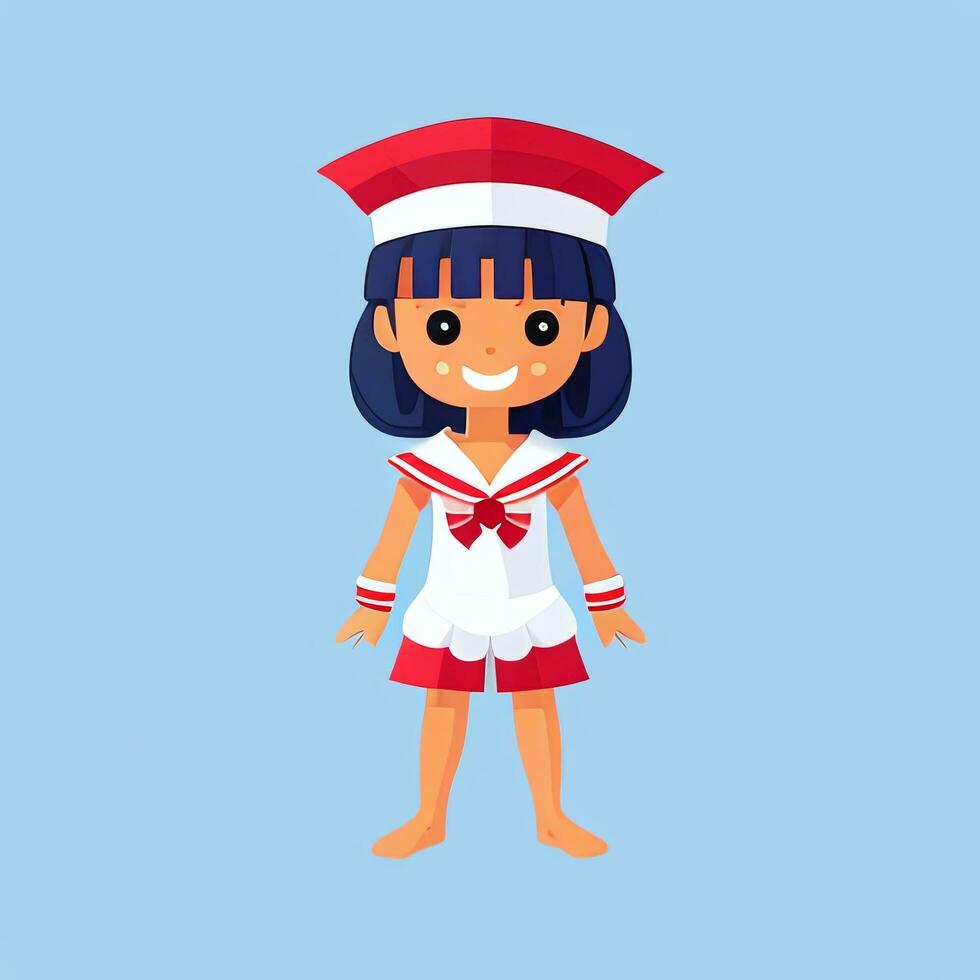 AI generated Sailor Avatar Icon Clip Art Sticker Decoration Simple Background photo