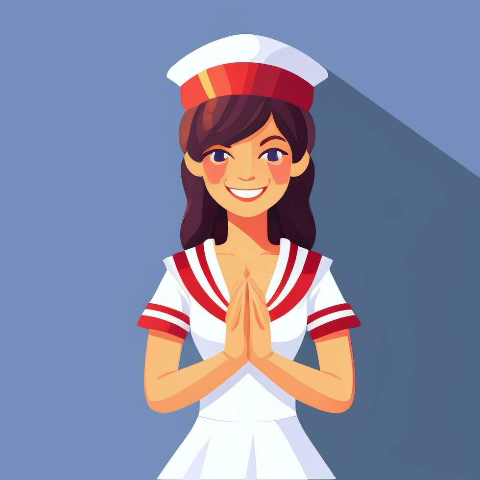 AI generated Sailor Avatar Icon Clip Art Sticker Decoration Simple Background photo