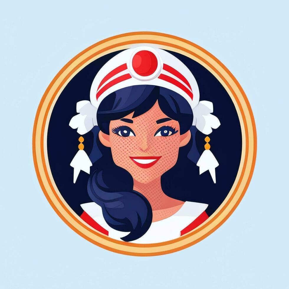 AI generated Sailor Avatar Icon Clip Art Sticker Decoration Simple Background photo