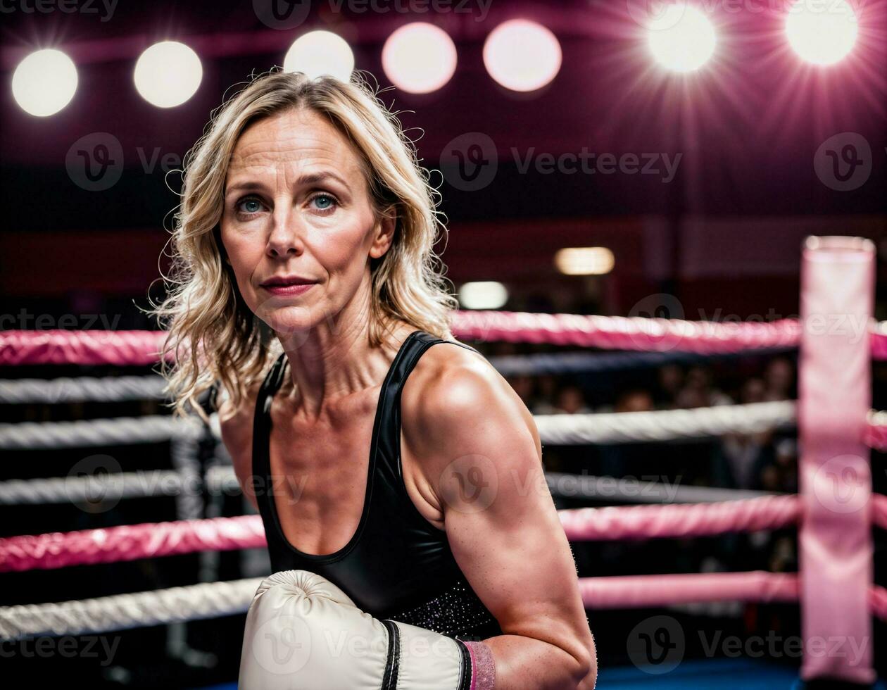 AI generated photo of beautiful middle aged american woman as a secretary at the office, generative AI
