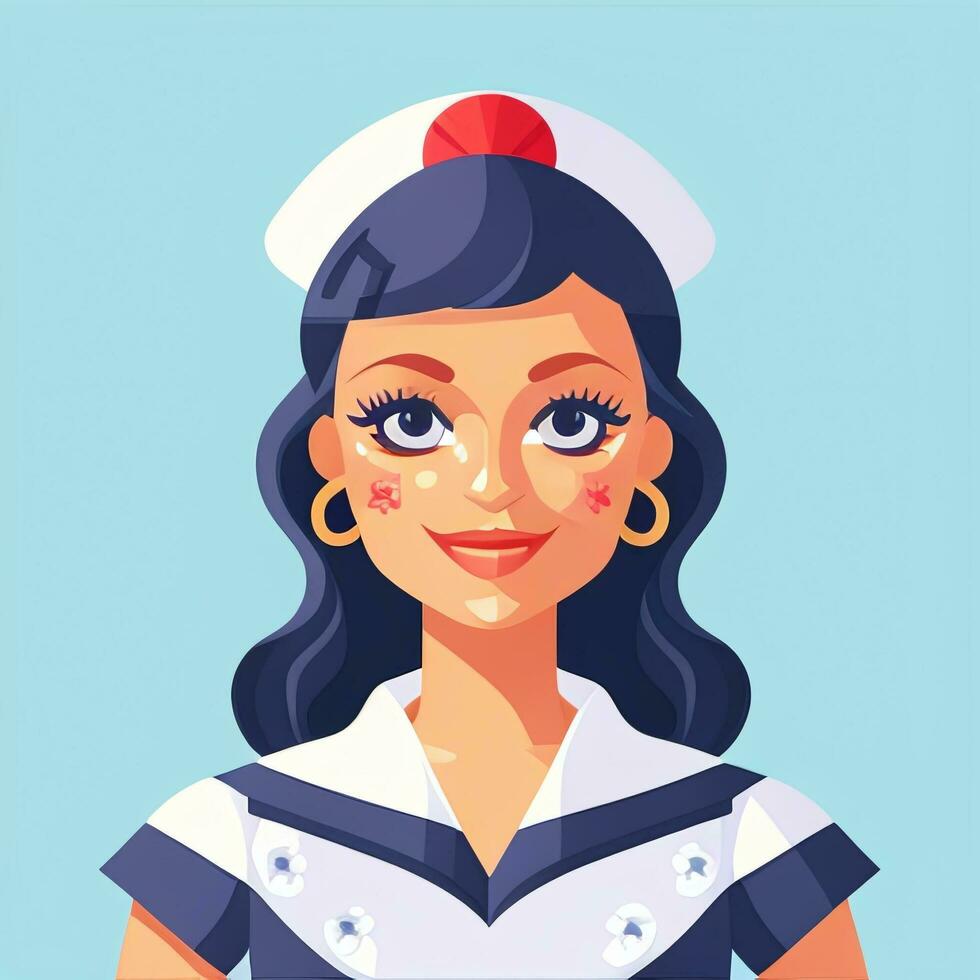 AI generated Sailor Avatar Icon Clip Art Sticker Decoration Simple Background photo