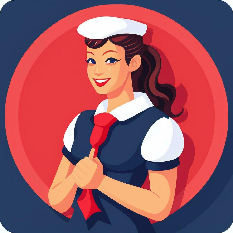 AI generated Sailor Avatar Icon Clip Art Sticker Decoration Simple Background photo