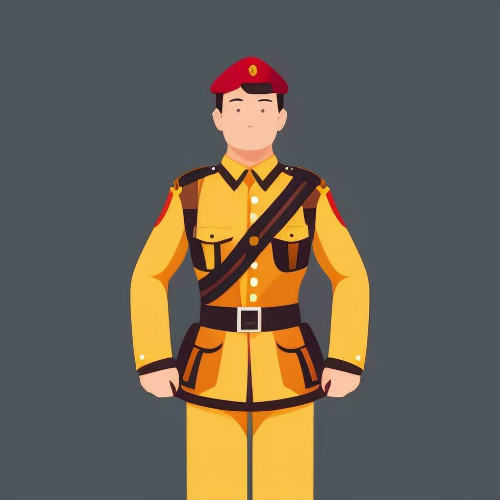 AI generated Soldier Avatar Potrait Icon Clip Art Sticker Decoration Simple Background photo