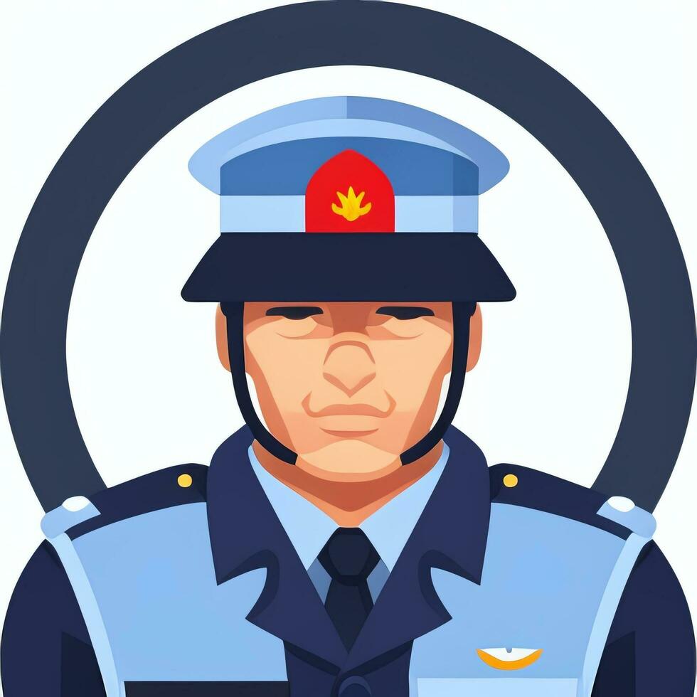 AI generated Soldier Avatar Potrait Icon Clip Art Sticker Decoration Simple Background photo