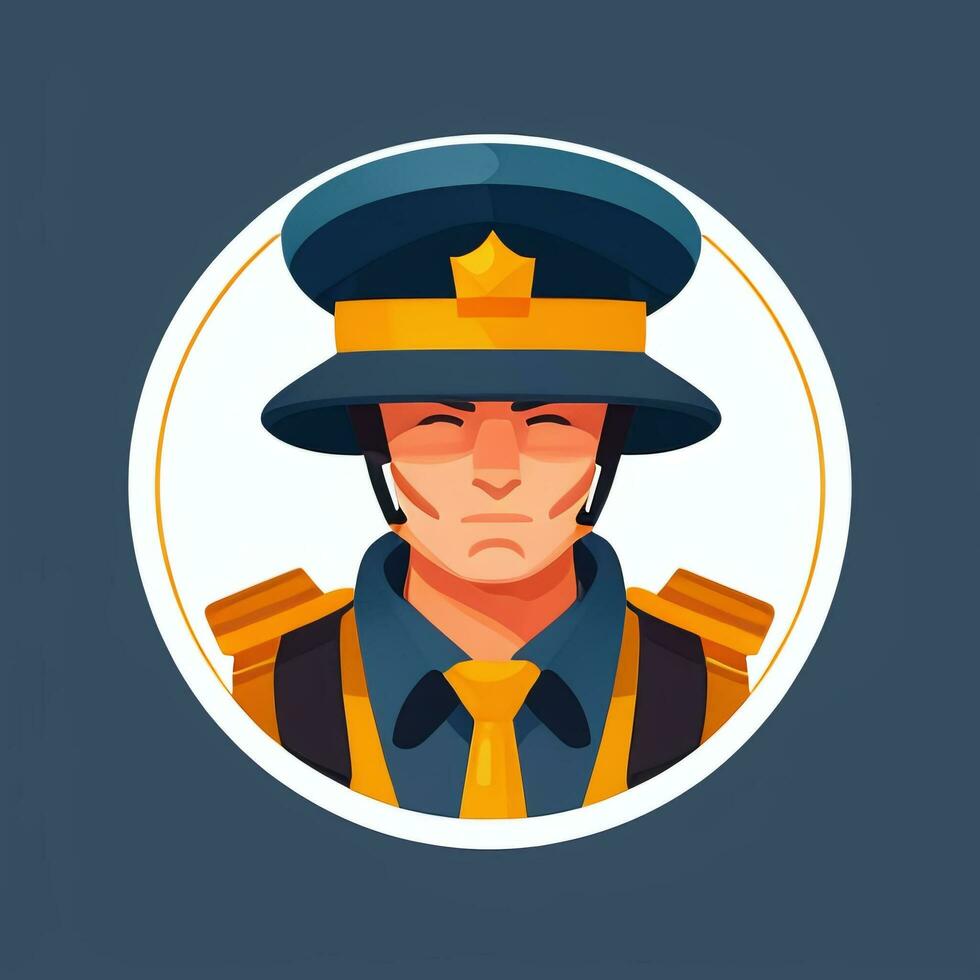 AI generated Soldier Avatar Potrait Icon Clip Art Sticker Decoration Simple Background photo