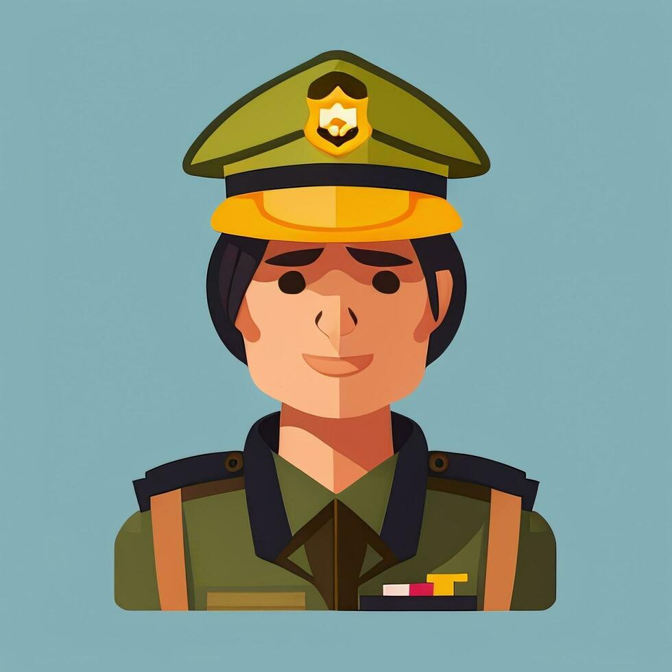 AI generated Soldier Avatar Potrait Icon Clip Art Sticker Decoration Simple Background photo