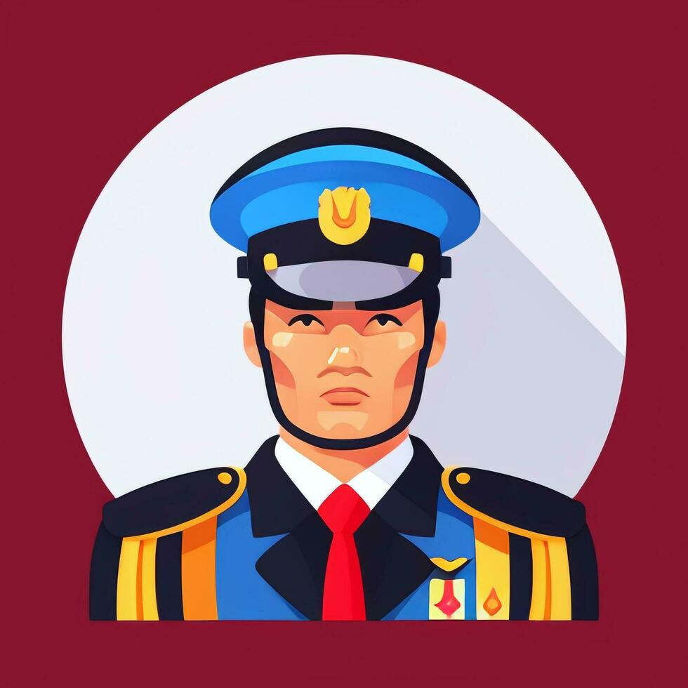 AI generated Soldier Avatar Potrait Icon Clip Art Sticker Decoration Simple Background photo