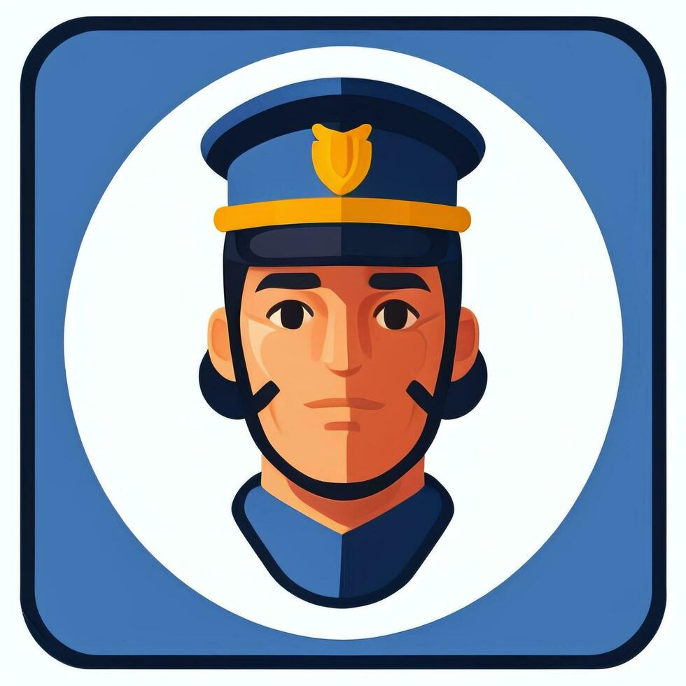 AI generated Soldier Avatar Potrait Icon Clip Art Sticker Decoration Simple Background photo