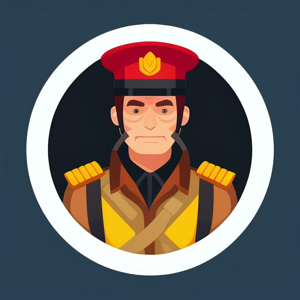 AI generated Soldier Avatar Potrait Icon Clip Art Sticker Decoration Simple Background photo