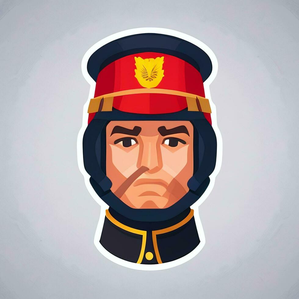 AI generated Soldier Avatar Potrait Icon Clip Art Sticker Decoration Simple Background photo