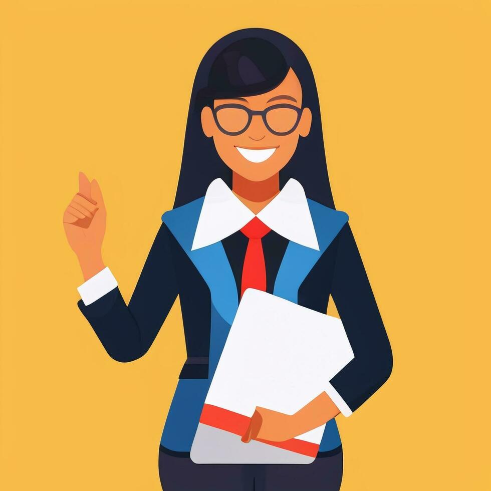 AI generated Teacher Student Study Potrait Icon Clip Art Sticker Decoration Simple Background photo