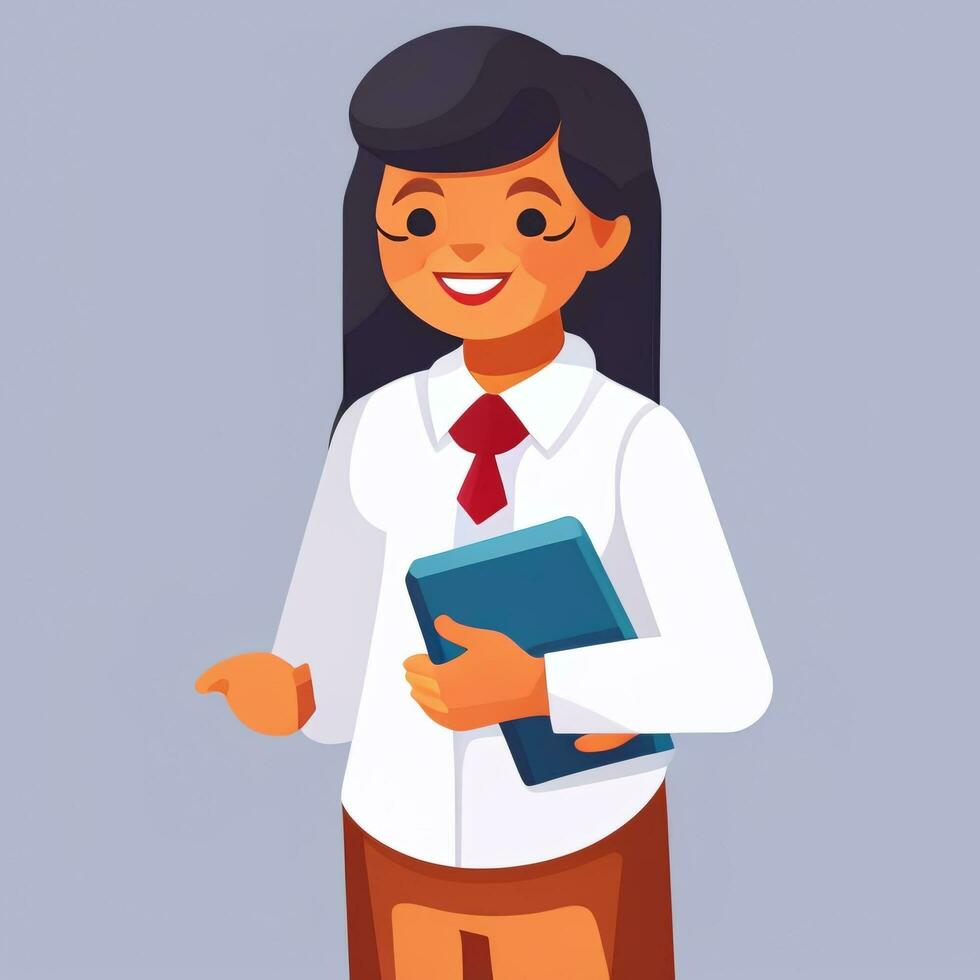 AI generated Teacher Student Study Potrait Icon Clip Art Sticker Decoration Simple Background photo