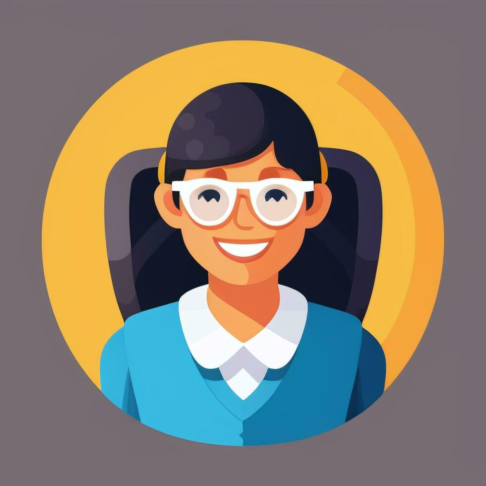 AI generated Teacher Student Study Potrait Icon Clip Art Sticker Decoration Simple Background photo