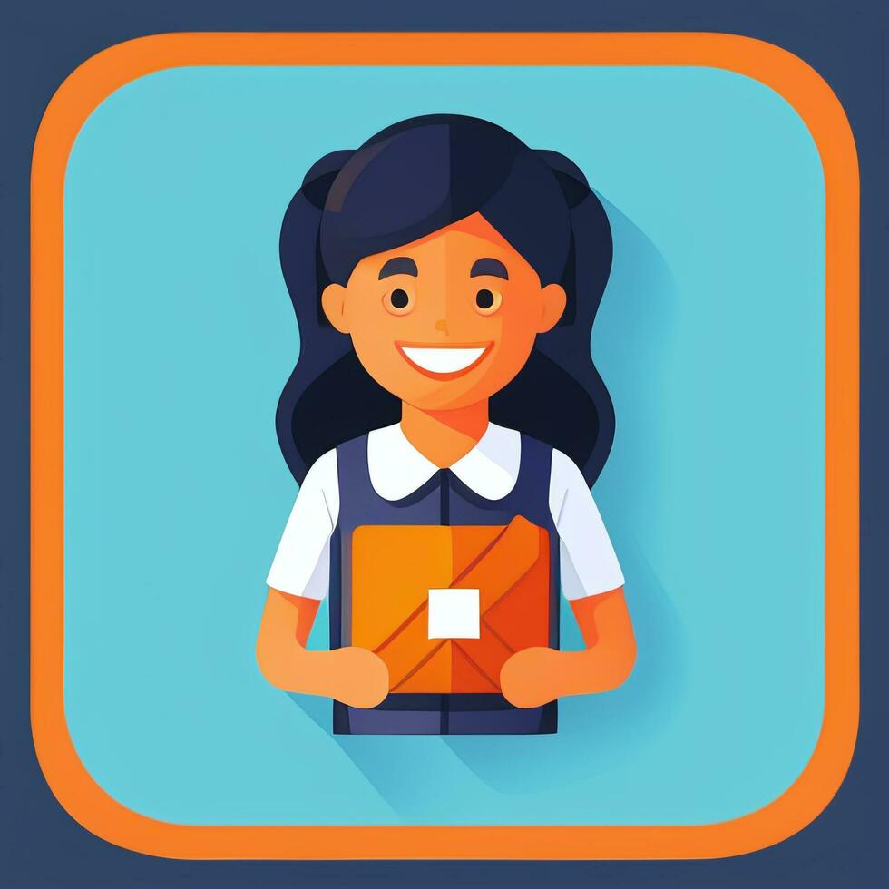 AI generated Teacher Student Study Potrait Icon Clip Art Sticker Decoration Simple Background photo