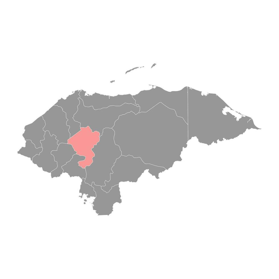 Comayagua department map, administrative division of Honduras. Vector illustration.