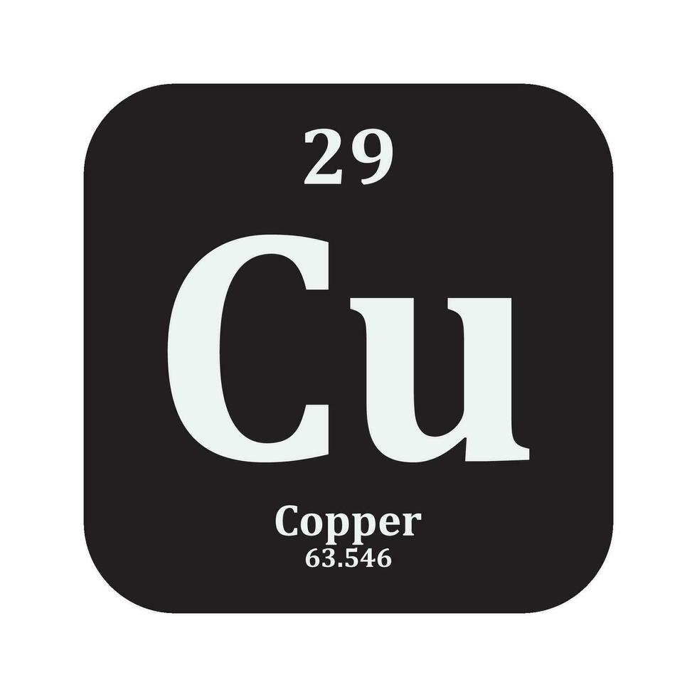cobre química icono vector