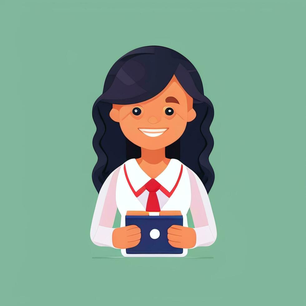 AI generated Teacher Student Study Potrait Icon Clip Art Sticker Decoration Simple Background photo