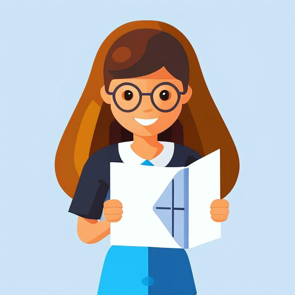 AI generated Teacher Student Study Potrait Icon Clip Art Sticker Decoration Simple Background photo