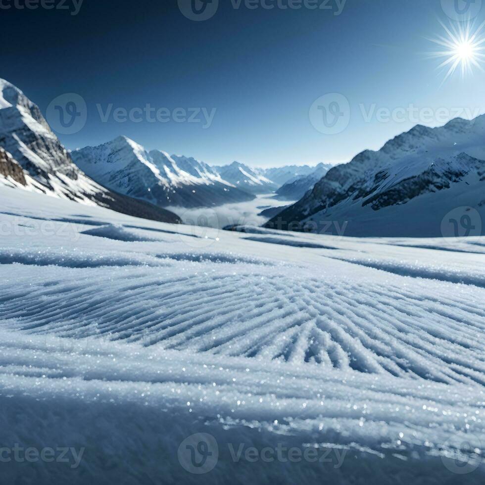 AI generated Winter landscape detailed Snow Ice Ai Generative photo