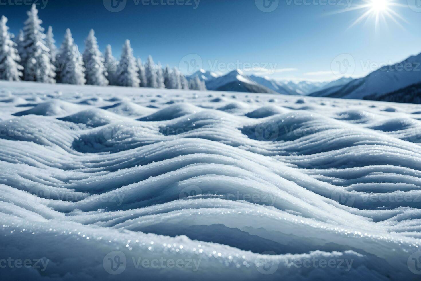 ai generado invierno paisaje detallado nieve hielo ai generativo foto