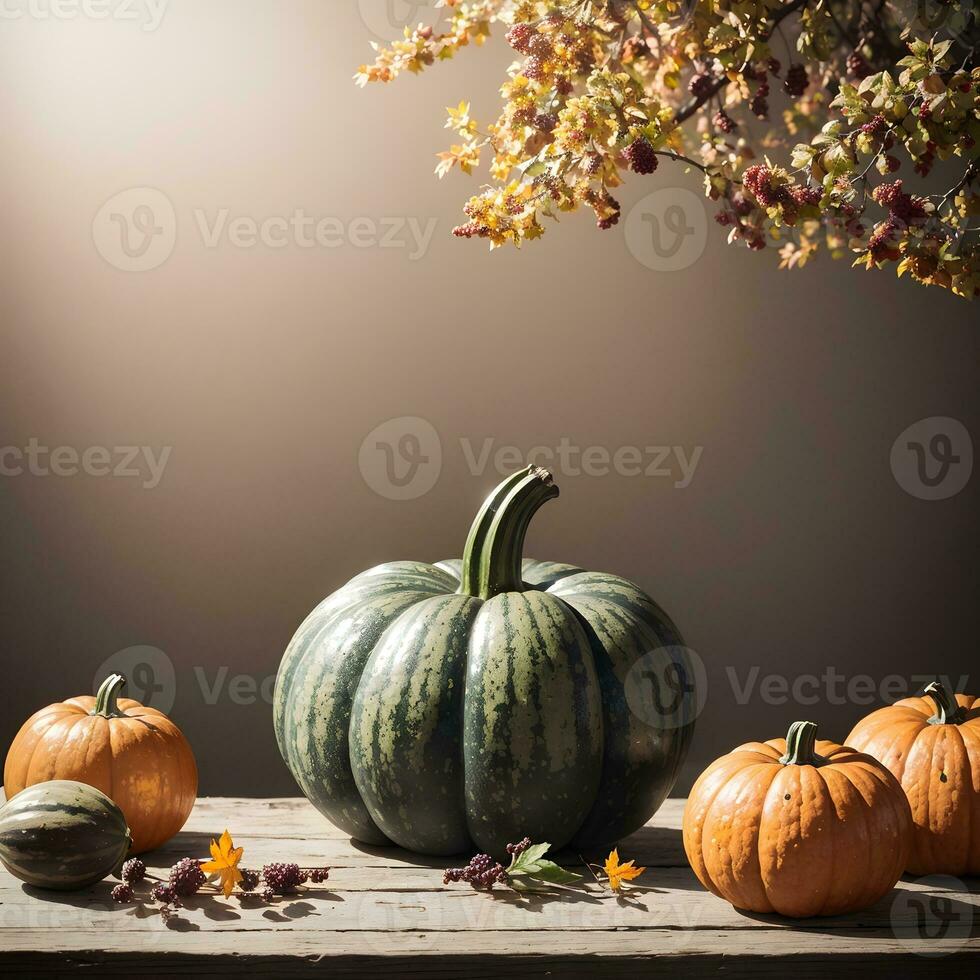 AI generated Autumn Still Life Thanksgiving Harvest Rustic Style Ai Generative photo