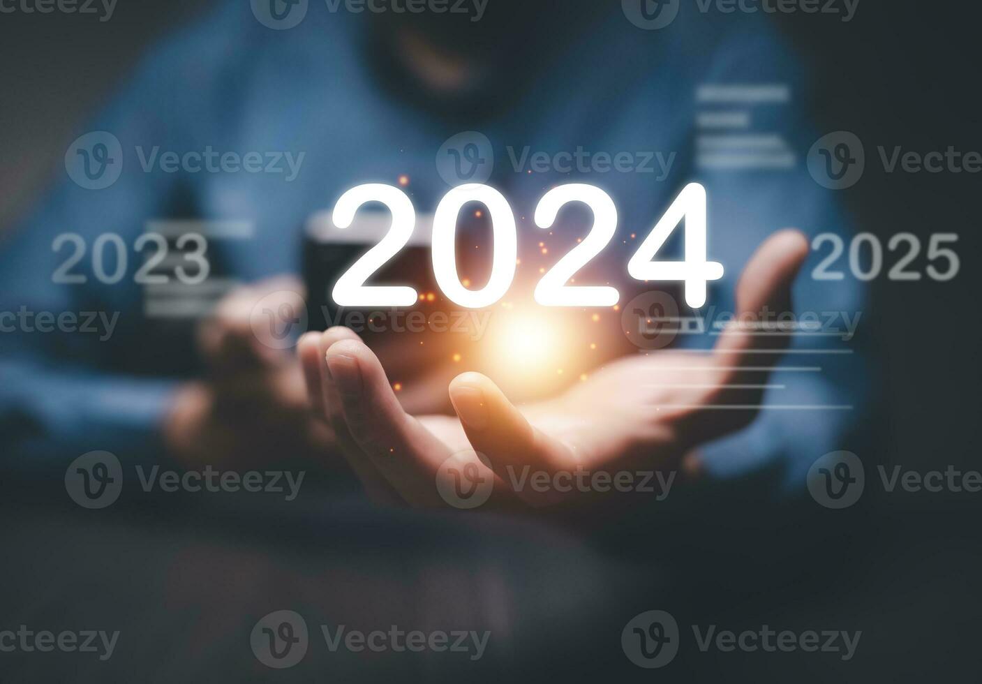 Businessman using laptop computer search 2024 trends,happy new year concept digital trends,industry and business trend of world full modernity advanced technology,artificial intelligence or AI,banner photo