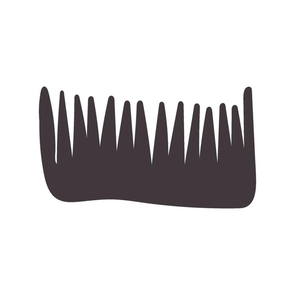 Beauty Service Plastic Hair Comb Flat Doodle Element vector