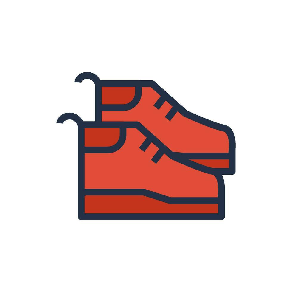 Zapatos contorno rojo alto excursionismo botas símbolo vector