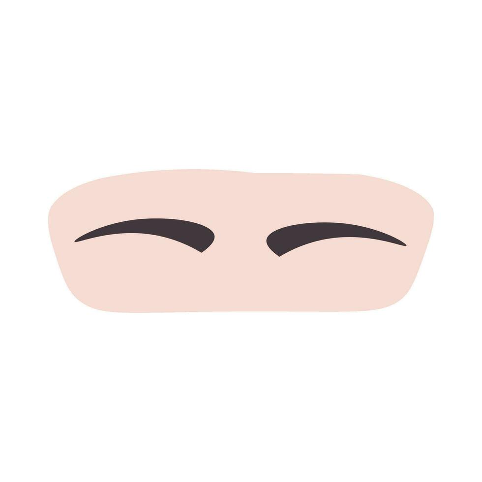 Beauty Service False Eyebrows Flat Doodle Element vector