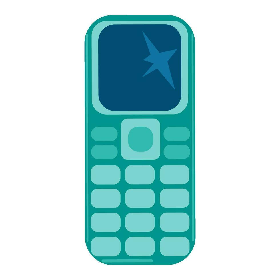 Flat E Waste Broken Broken Button Telephone Icon vector