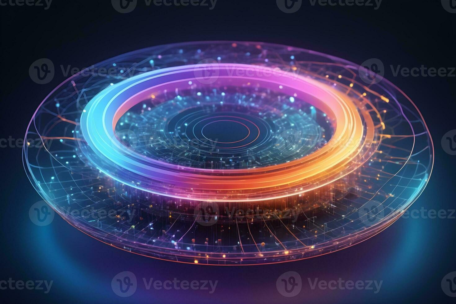 AI generated Iot Technology Futuristic Sphere Background Ai Generative photo