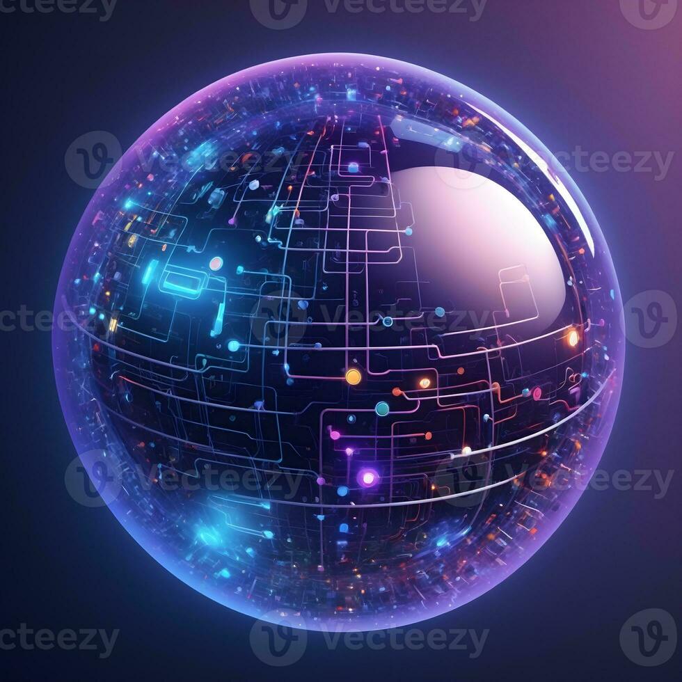 AI generated Iot Technology Futuristic Sphere Background Ai Generative photo