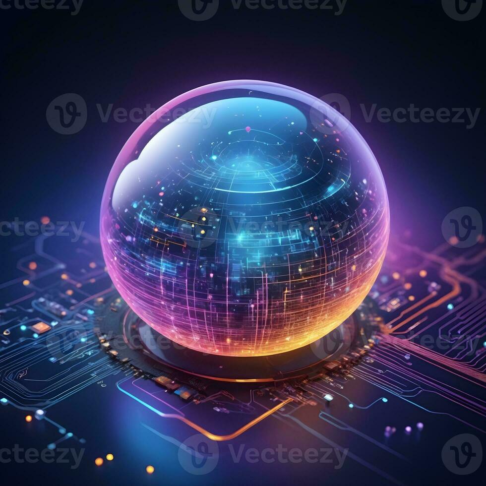 AI generated Iot Technology Futuristic Sphere Background Ai Generative photo
