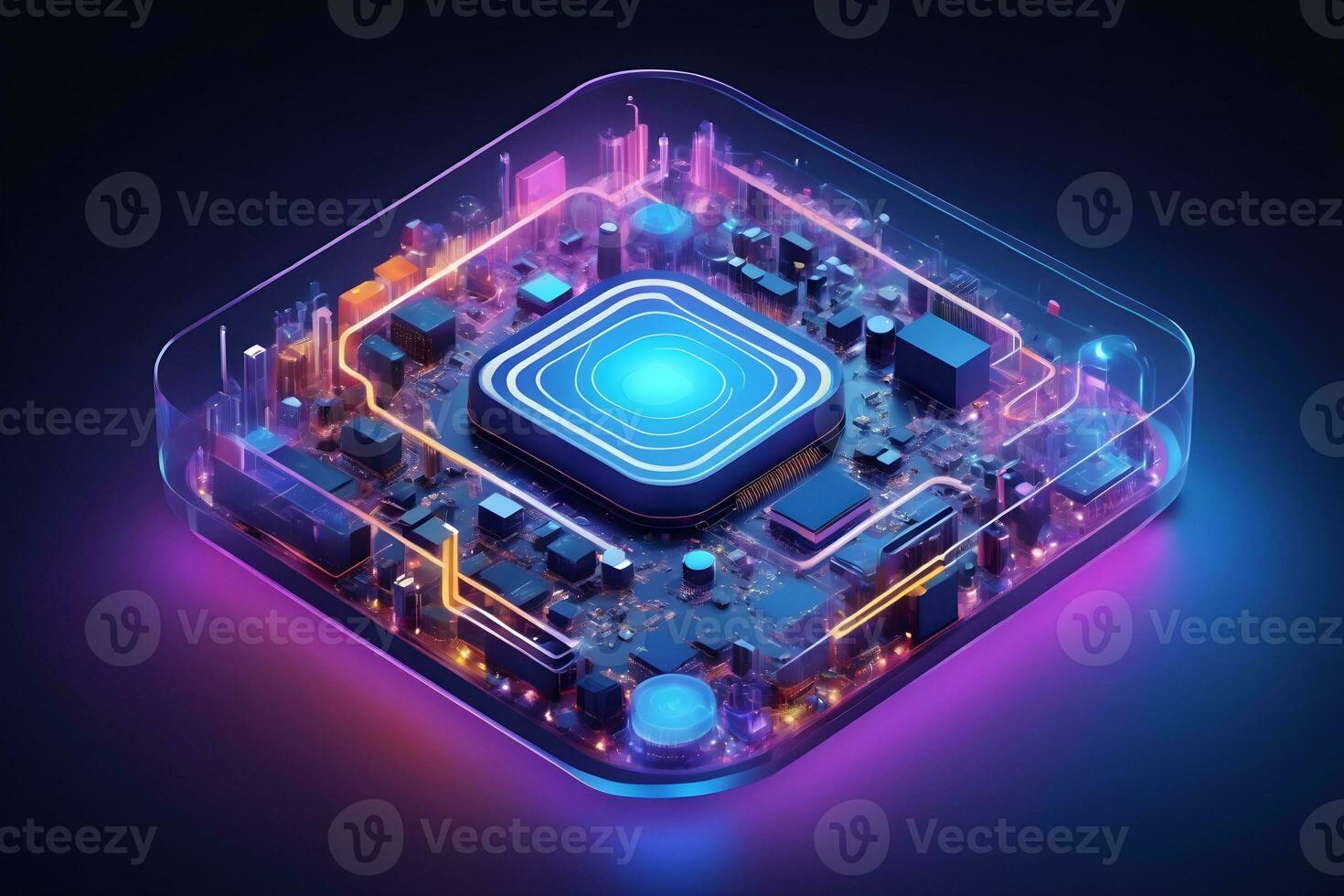 AI generated Iot Technology Futuristic Sphere Background Ai Generative photo