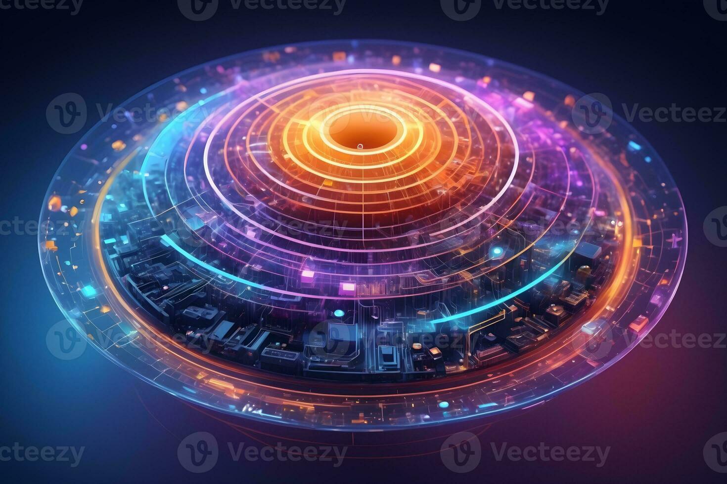 AI generated Iot Technology Futuristic Sphere Background Ai Generative photo