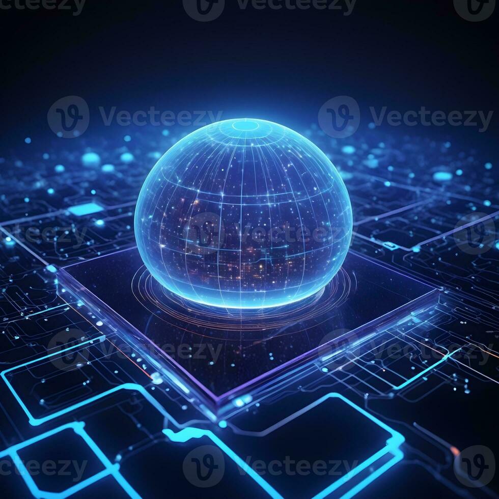 AI generated Iot Technology Futuristic Sphere Background Ai Generative photo