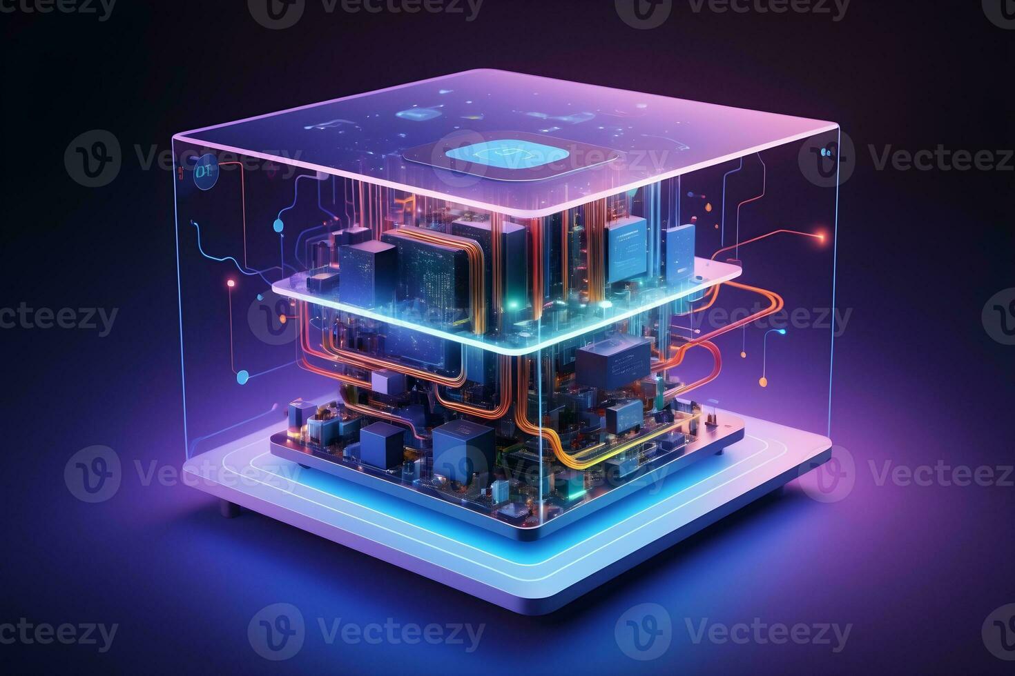 AI generated Iot Technology Futuristic Sphere Background Ai Generative photo