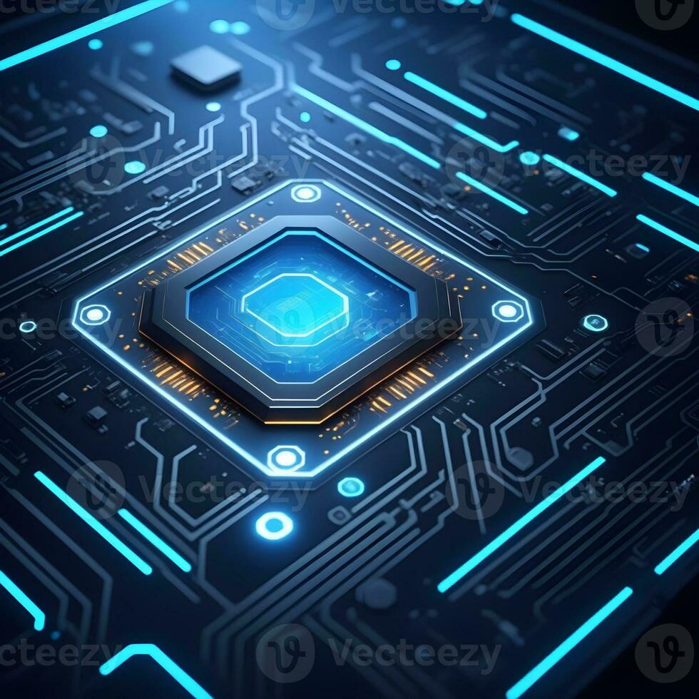 AI generated Closeup Circuitboard Technology Background Ai Generative photo