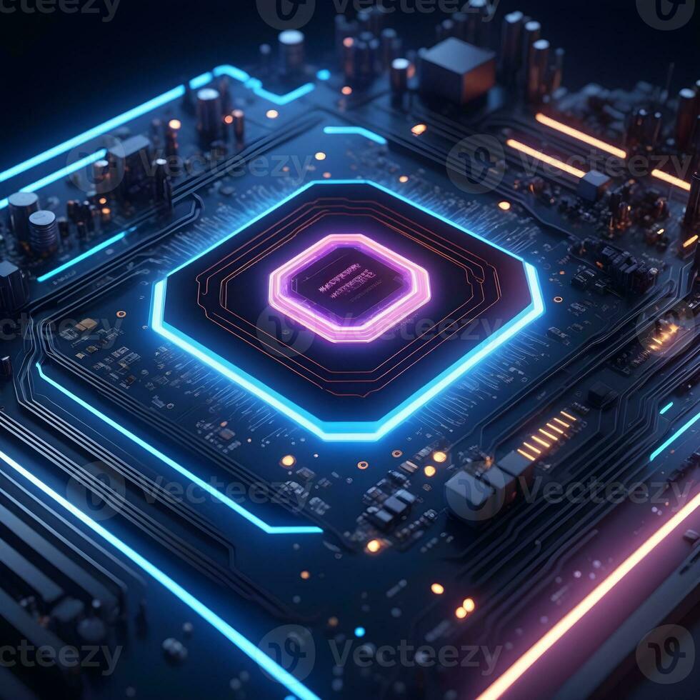 AI generated Closeup Circuitboard Technology Background Ai Generative photo