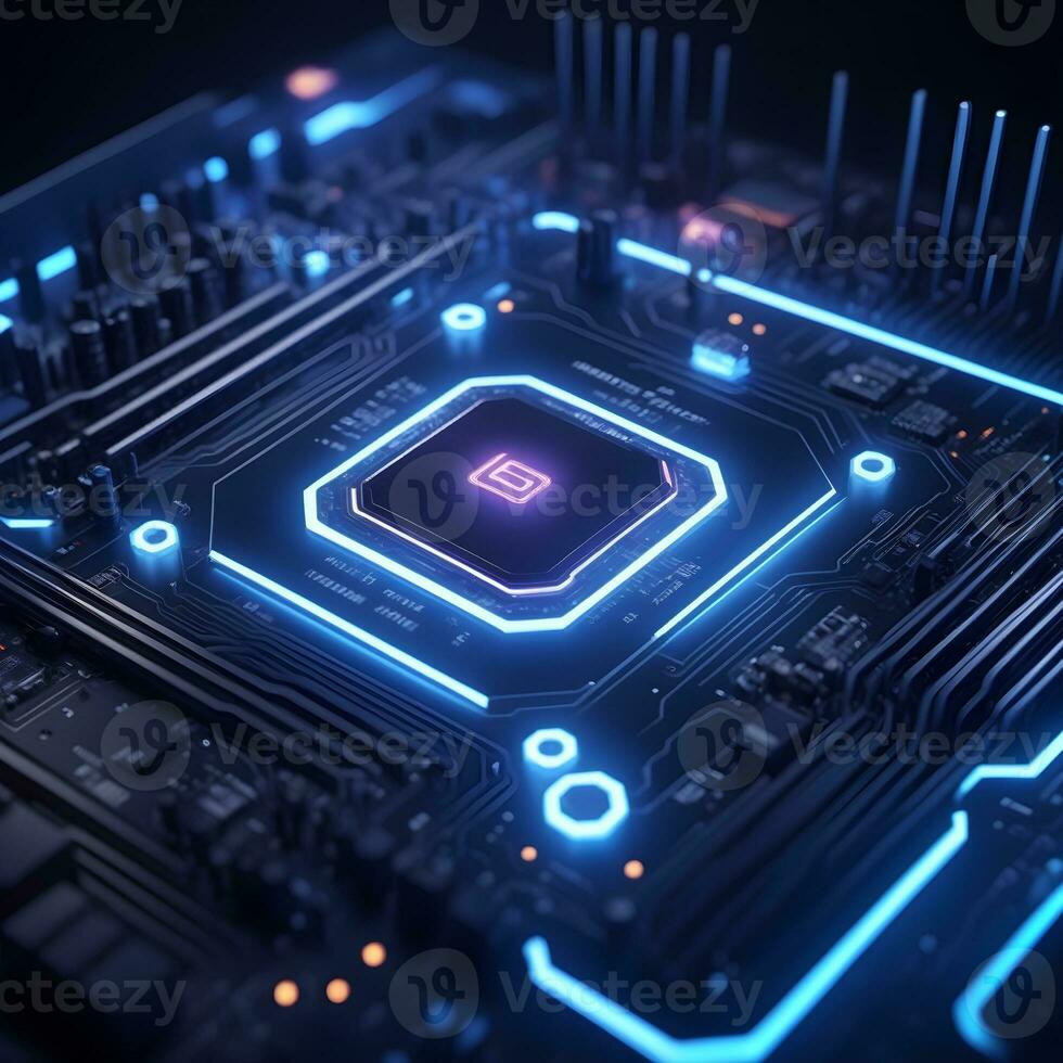 AI generated Closeup Circuitboard Technology Background Ai Generative photo