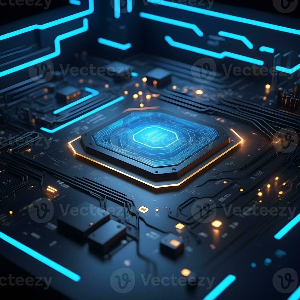 AI generated Closeup Circuitboard Technology Background Ai Generative photo