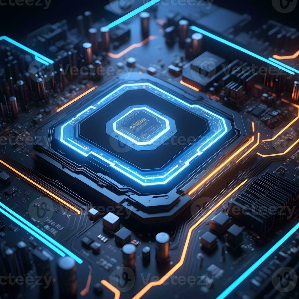 AI generated Closeup Circuitboard Technology Background Ai Generative photo