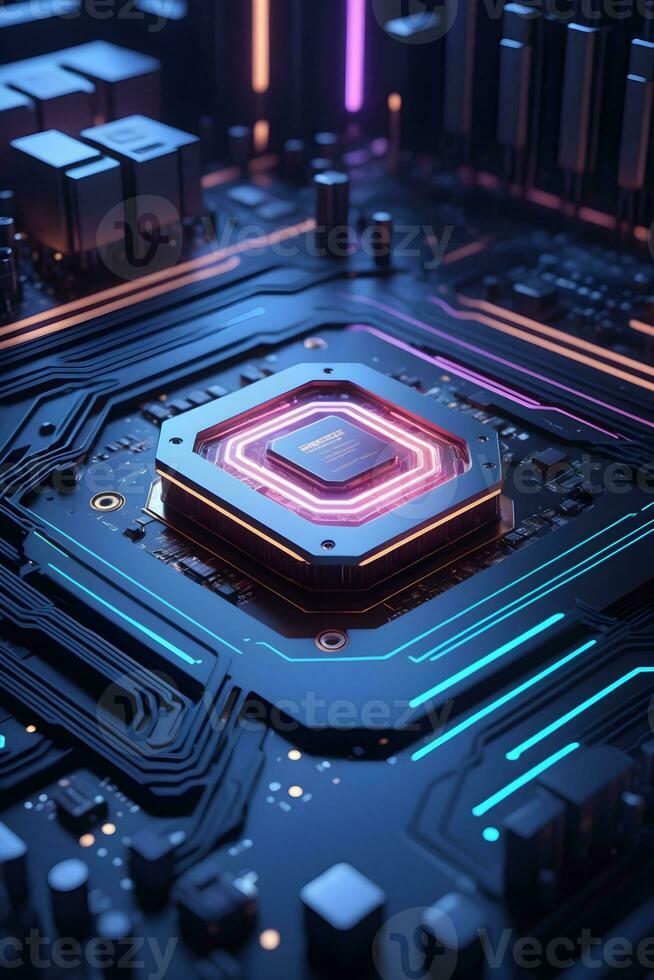 AI generated Closeup Circuitboard Technology Background Ai Generative photo