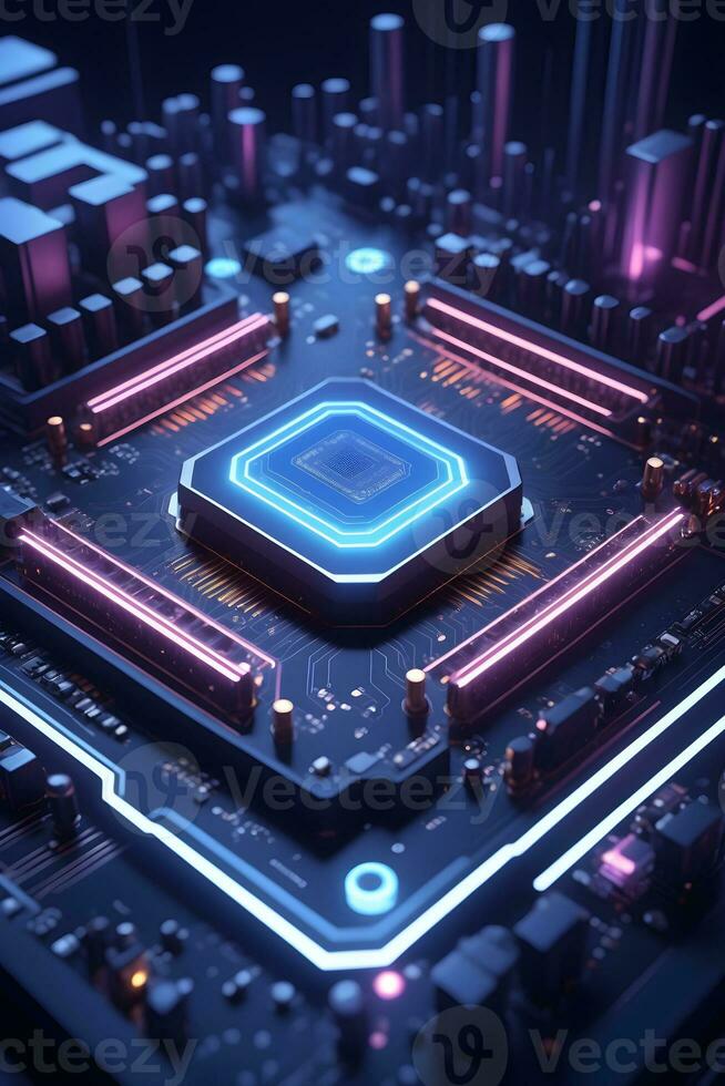 AI generated Closeup Circuitboard Technology Background Ai Generative photo