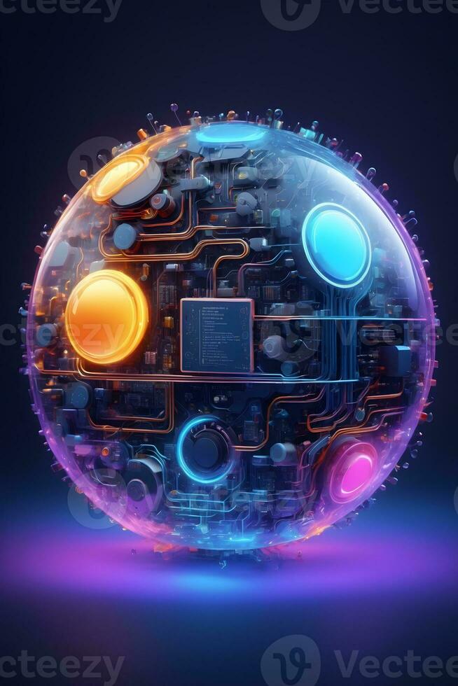 AI generated Iot Technology Futuristic Sphere Background Ai Generative photo