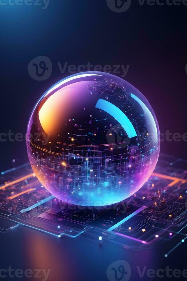 AI generated Iot Technology Futuristic Sphere Background Ai Generative photo