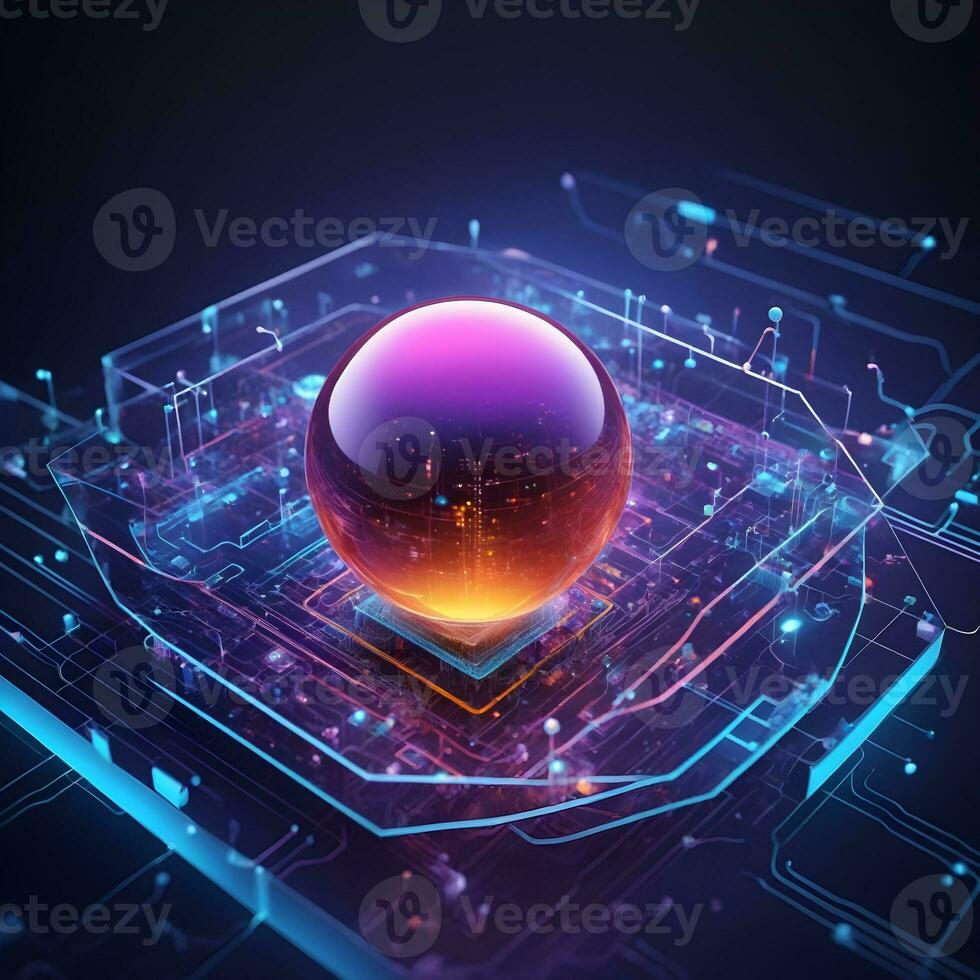 AI generated Iot Technology Futuristic Sphere Background Ai Generative photo